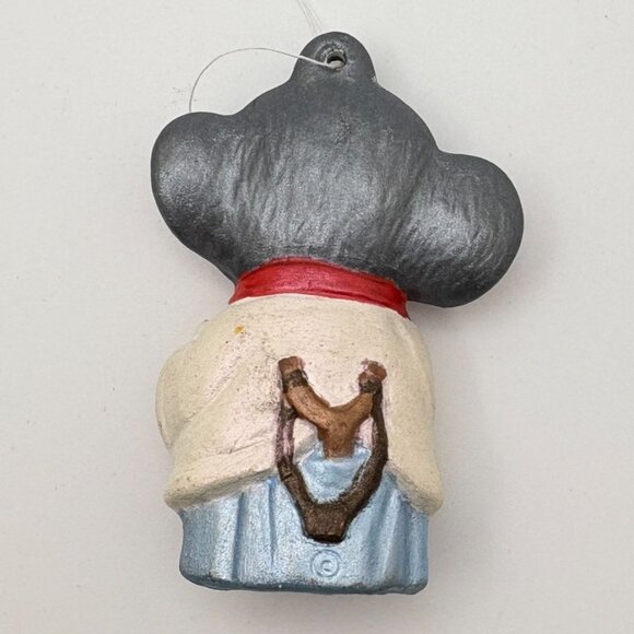 Vintage Mouse Singing Carols Christmas Tree Ornament Hand-Painted Sling Shot - Picture 2 of 6